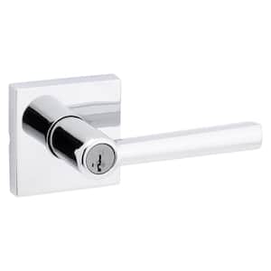Montreal Square Polished Chrome Entry Door Handle Featuring SmartKey Security