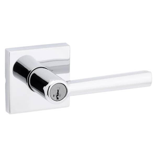 Kwikset Montreal Square Polished Chrome Entry Door Handle Featuring SmartKey Security