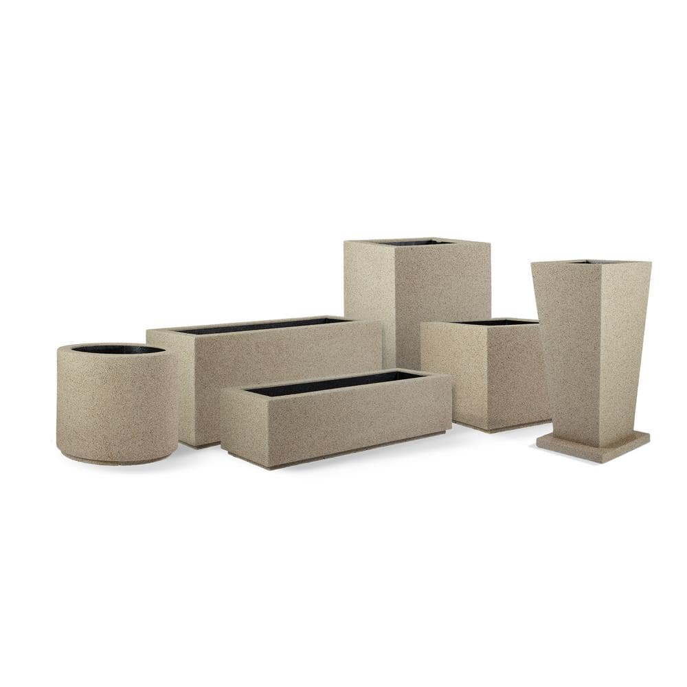 Baja 23" Sandstone Granite Modern Round Outdoor Planter