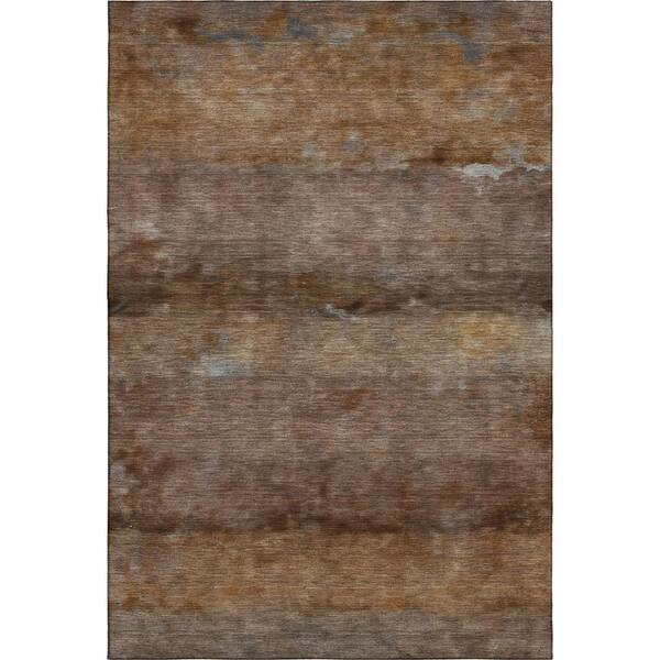 Mayfield Premium Machine Washable Abstract AMF2311 Paprika 9 ft. x 12 ft. Area Rug