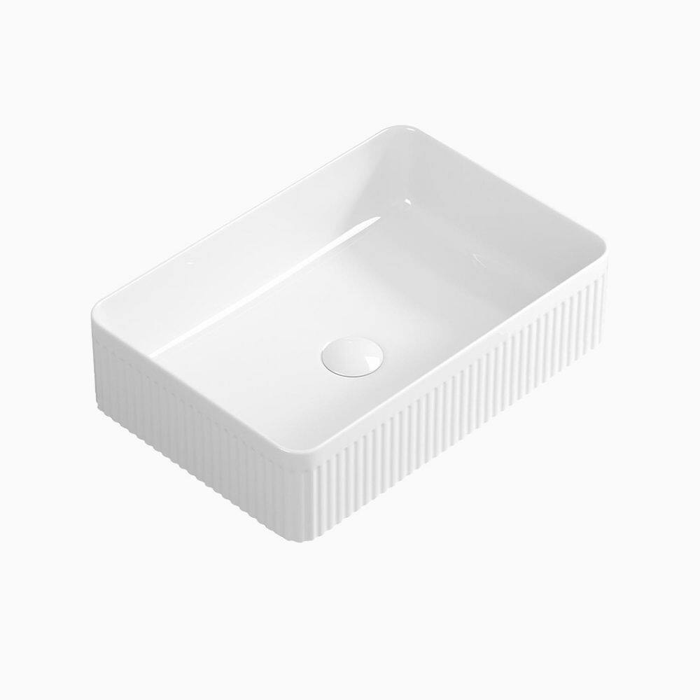 19.69 in. Vessel Above Rectangular Ceramic Art Bathroom Sink in Milk White price history on PriceWatchPro