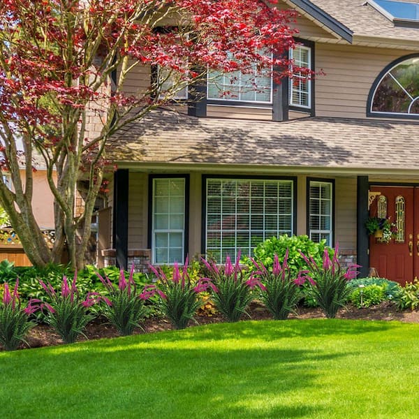 Artificial Mixed Flower18.87 in. Green Fake Outdoor Indoor UV Resistant Plastic Greenery Plant Shrubs Branch 4 Pieces