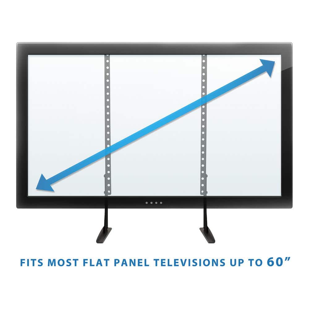Adjustable Black Steel Universal Tabletop TV Stand for 32"-60" TVs