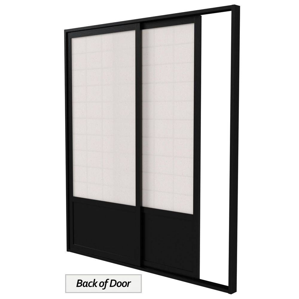 Zen Black Shoji Sliding Door Kit with Rice Paper Shade