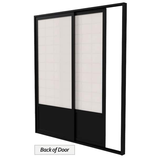 RED LANTERN 7 ft. Black Shoji 2-Panel Sliding Door SHOJI-DOOR