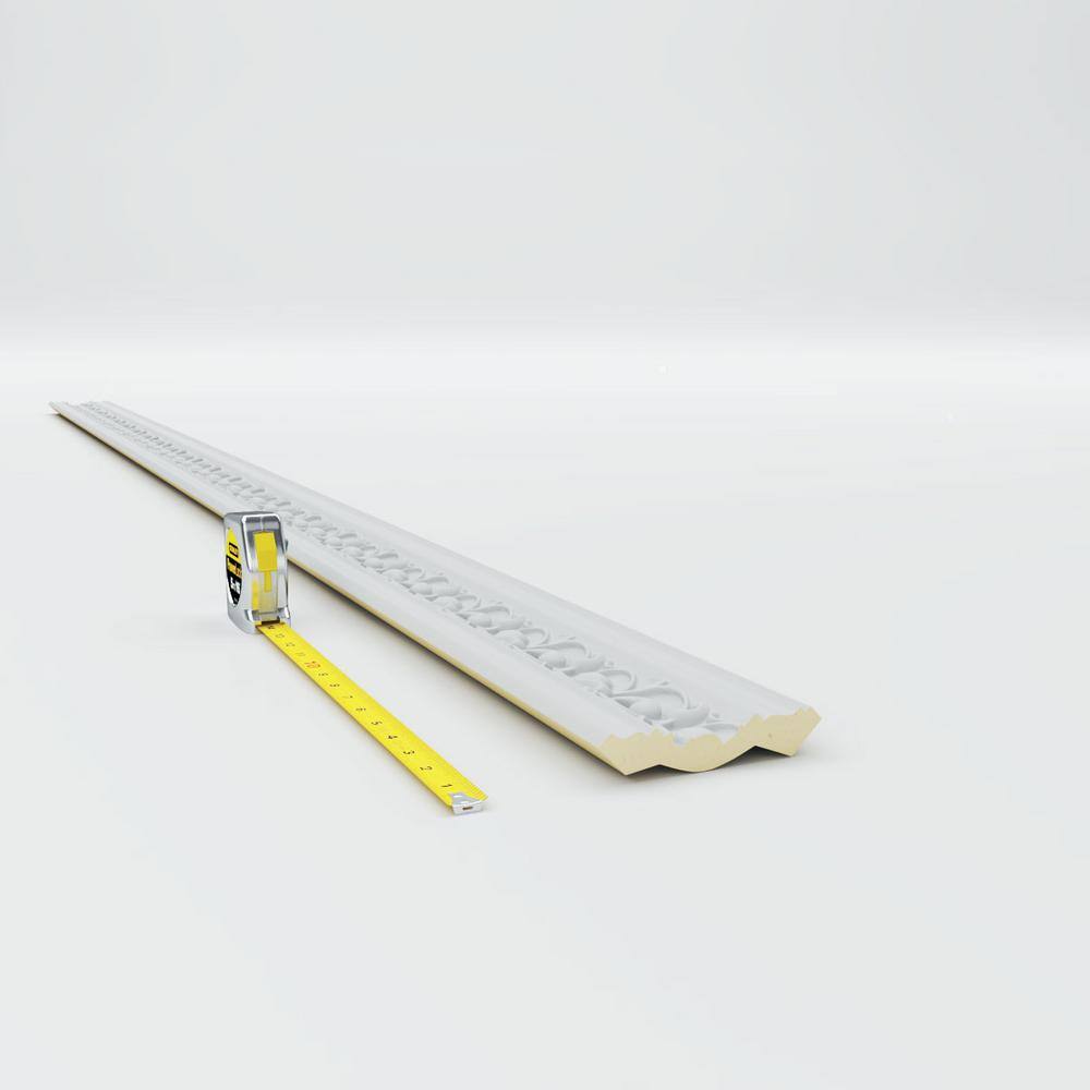 Primed White Polyurethane Geometric Crown Moulding Sample