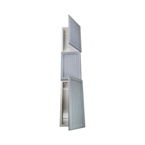 15.5 in. W x 87 in. H 3.5 in. D Canyon Lake Beadboard Door Gray Recessed solid wood Medicine Cabinet without Mirror
