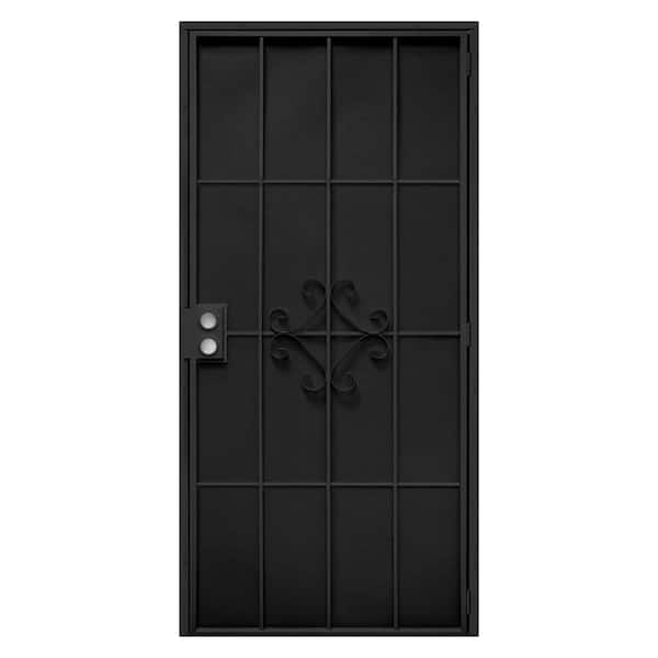 Unique Home Designs 36 in. x 80 in. Maraca Steel Black Security Door