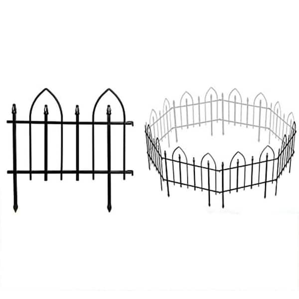 Justincity Decorative Garden Fence 24 in. H x 24 in. W Rustproof Metal No Dig Design for Animal Barrier and Landscape 10 ft. Length