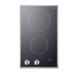 12 in. Radiant Electric Cooktop in Black with 2-Elements, 115-Volt