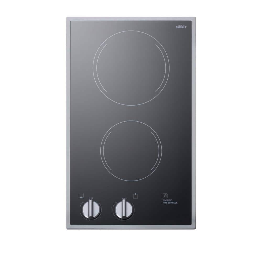 Summit Appliance 12 in. Radiant Electric Cooktop in Black with 2 Elements, 220V