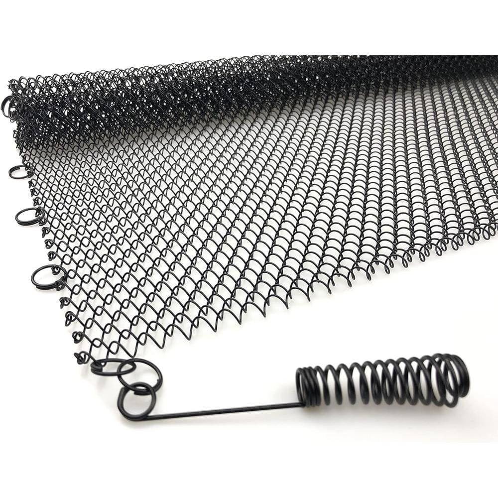 Fireplace Screen Mesh Curtain 2 Pcs - 22"x24" Fireplace Mesh Screen For Wood Burning Fire Stove Spark Guard Chain For Hearth Metal Replacement Hanging Curtain Screens (Black