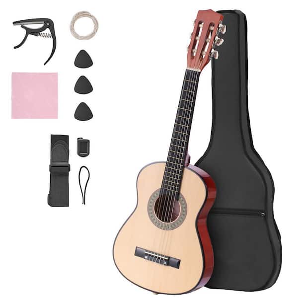 Classical Guitar, 30 in. Wood Classical Guitar Starter Kit for Beginners, with Nylon Strings, Gig Bag, Strap, Natural