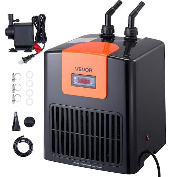 1 Piece 52 Gal., 1/10 HP, Quiet Compressor, Fast Cooling for Hydroponics Aquarium Water Chiller Set, 2025 Update
