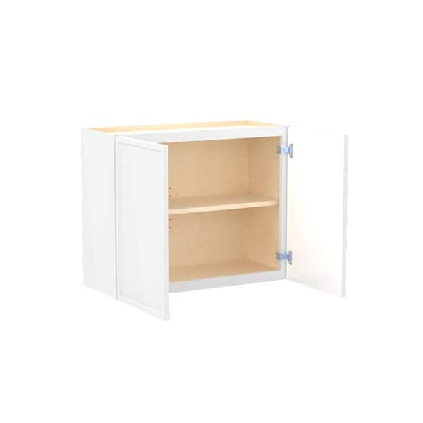 Franklin 30 in. W x 12 in. D x 24 in. H Assembled Plywood Wall Bridge Kitchen Cabinet in Vesper White with Soft Close