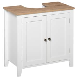 23.5 in. W x 11.75 in. D x 23.5 in. H  Pedestal Sink Storage Cabinet with MDF Top in White