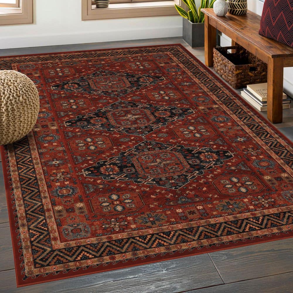Couristan Old World Classics Kashkai Burgundy 8 ft. x 11 ft. Area