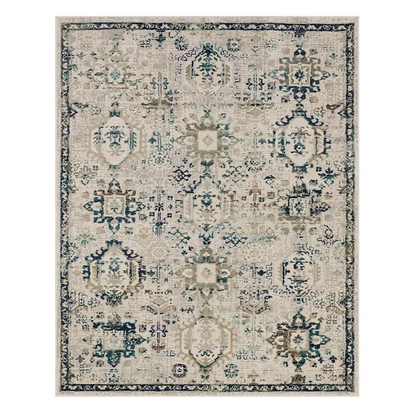 Medallion Cream 7 ft. 10 in. x 10 ft. Indoor Area Rug