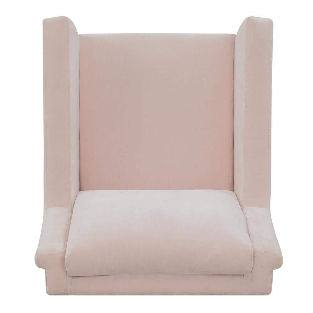 Luxurious Mid-Century Blush Accent Chair with Gold Legs
