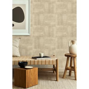 Jasper Beige Neutral Block Texture Textured Non-Pasted Non-Woven Wallpaper Sample