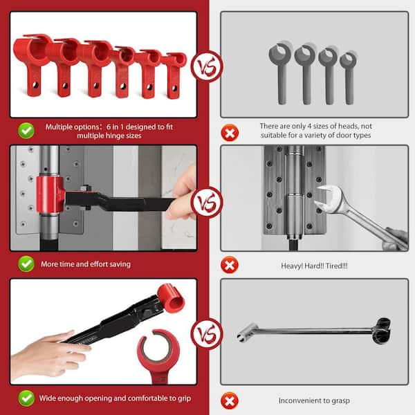 Laybus 6 in 1 Door Hinge Adjustment Tool Kit, Economical, Includes