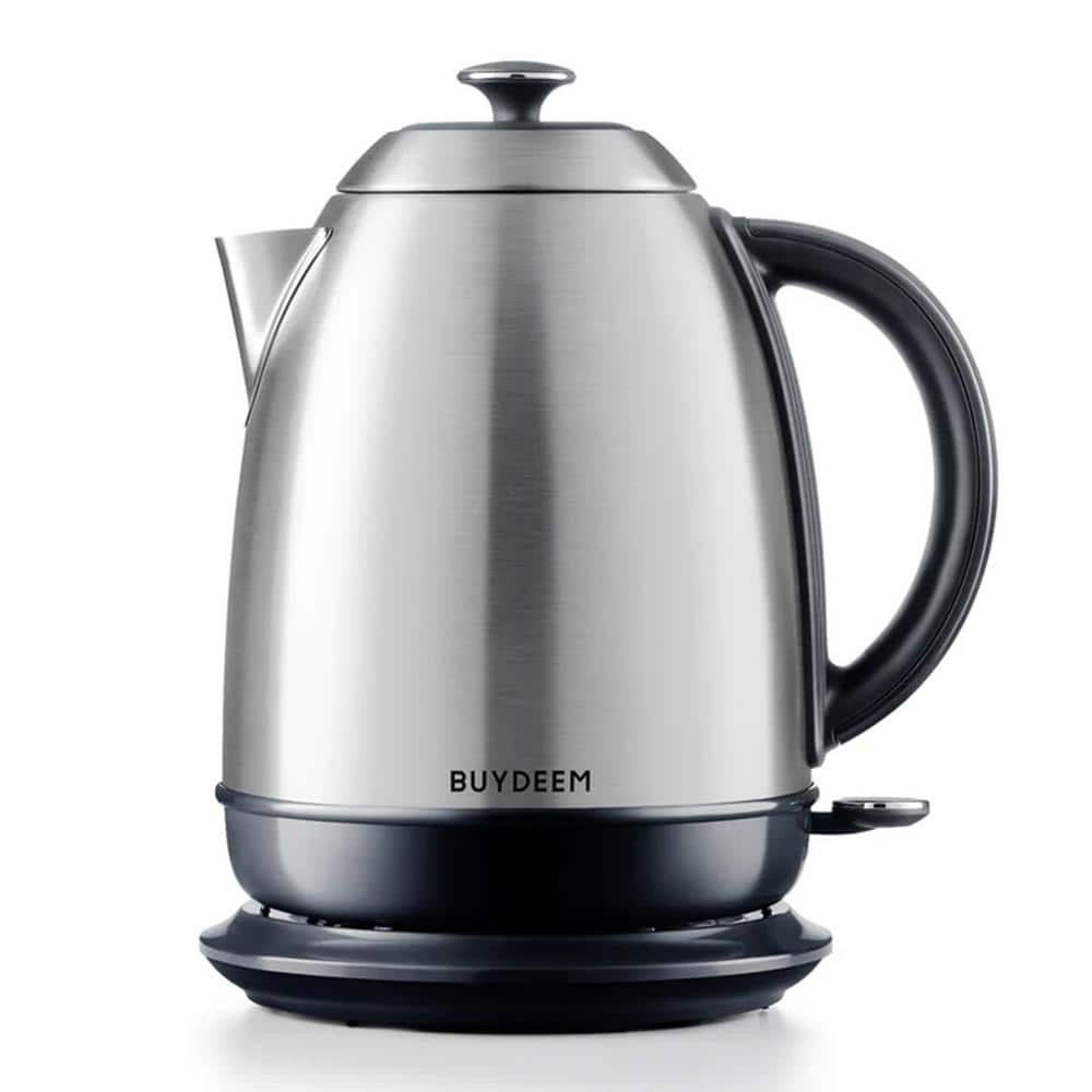 BUYDEEM 1.7L Silver Stainless Steel Electric Kettle with Auto Shut-Off