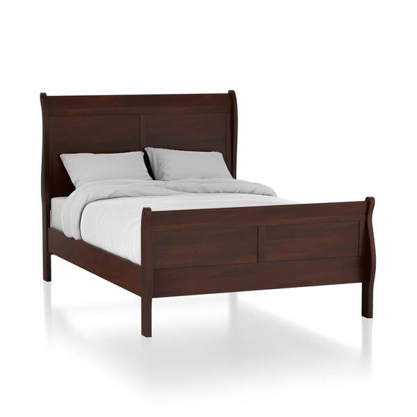 Classic Deep Cherry Finish Elegant 5Pc Bedroom Set w/Sleigh Bed