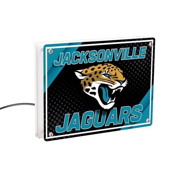 Evergreen Jacksonville Jaguars NFL Football Black Rectangle Desklite LED Decor