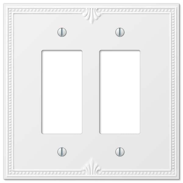 AMERELLE Richmond 2 Gang Rocker Composite Wall Plate - White