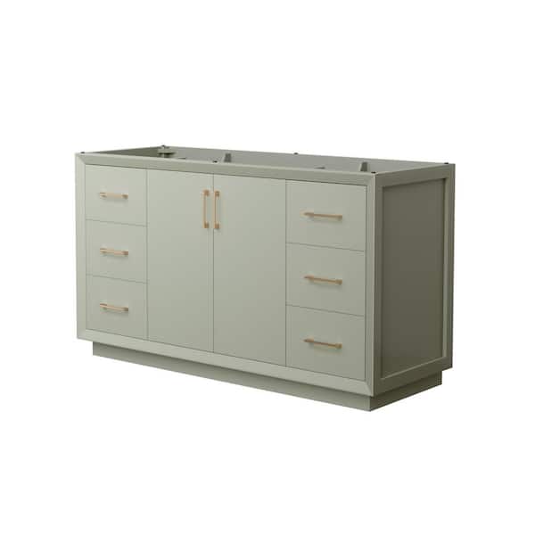 Strada 59.25 in. W x 21.75 in. D x 34.25 in. H Single Bath Vanity Cabinet without Top in Light Green