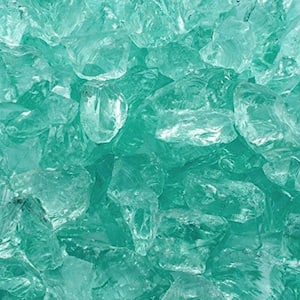 1/4 in. 10 lb. Turquoise Landscape Fire Glass