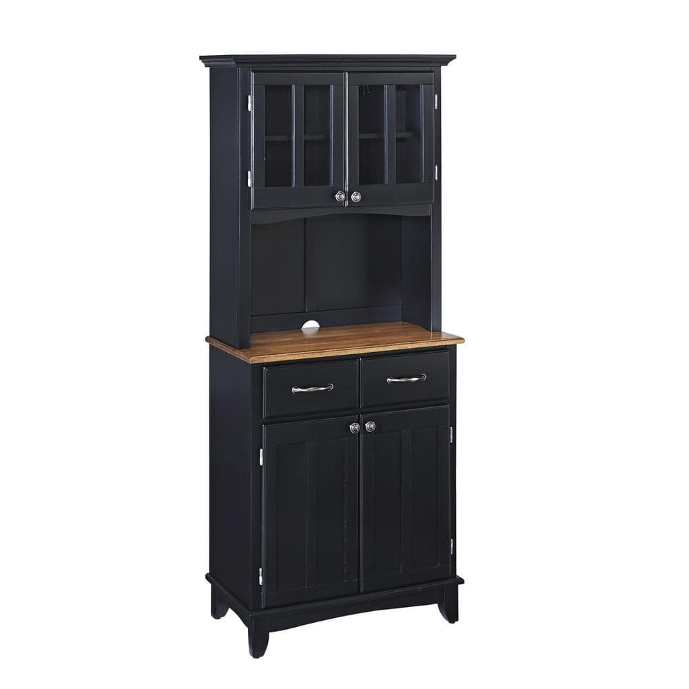 HOMESTYLES Black and Cottage Oak Buffet with Hutch 5001-0046-42 - The Home Depot