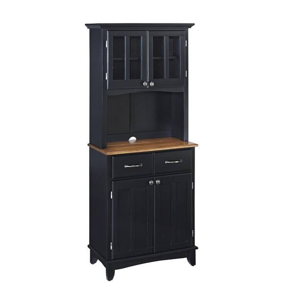 HOMESTYLES Black and Cottage Oak Buffet with Hutch