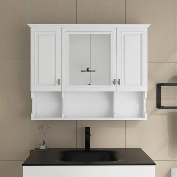 35 in. W x 28.7 in. H Rectangular MDF Medicine Cabinet with Mirror
