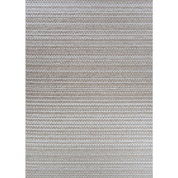 Couristan Timber Tenalach Wheat 6 ft. 4 in. x 9 ft. 6 in. Indoor/Outdoor Area Rug