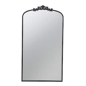 36 in. W x 66 in. H Full Length Mirror, Arched Mirror Hanging or Leaning Against Wall,Large Black Mirror for Living Room