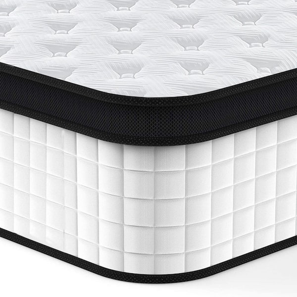 12 in. Twin Size Hybrid Mattress, CertiPUR-US Memory Foam and Pocket Springs, OEKO-TEX Cover, Medium Plush, Edge Support