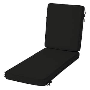 Modern Acrylic Outdoor Chaise Cushion 21 x 46, Onyx Black