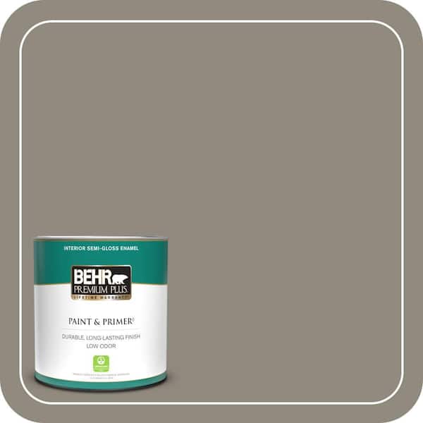 BEHR PREMIUM PLUS 1 qt. #790D-5 Squirrel Semi-Gloss Enamel Low Odor Interior Paint & Primer