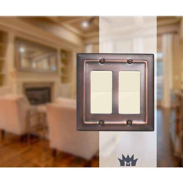 Architectural 2-Gang 2-Rocker Wall Plate (Antique Copper Finish)