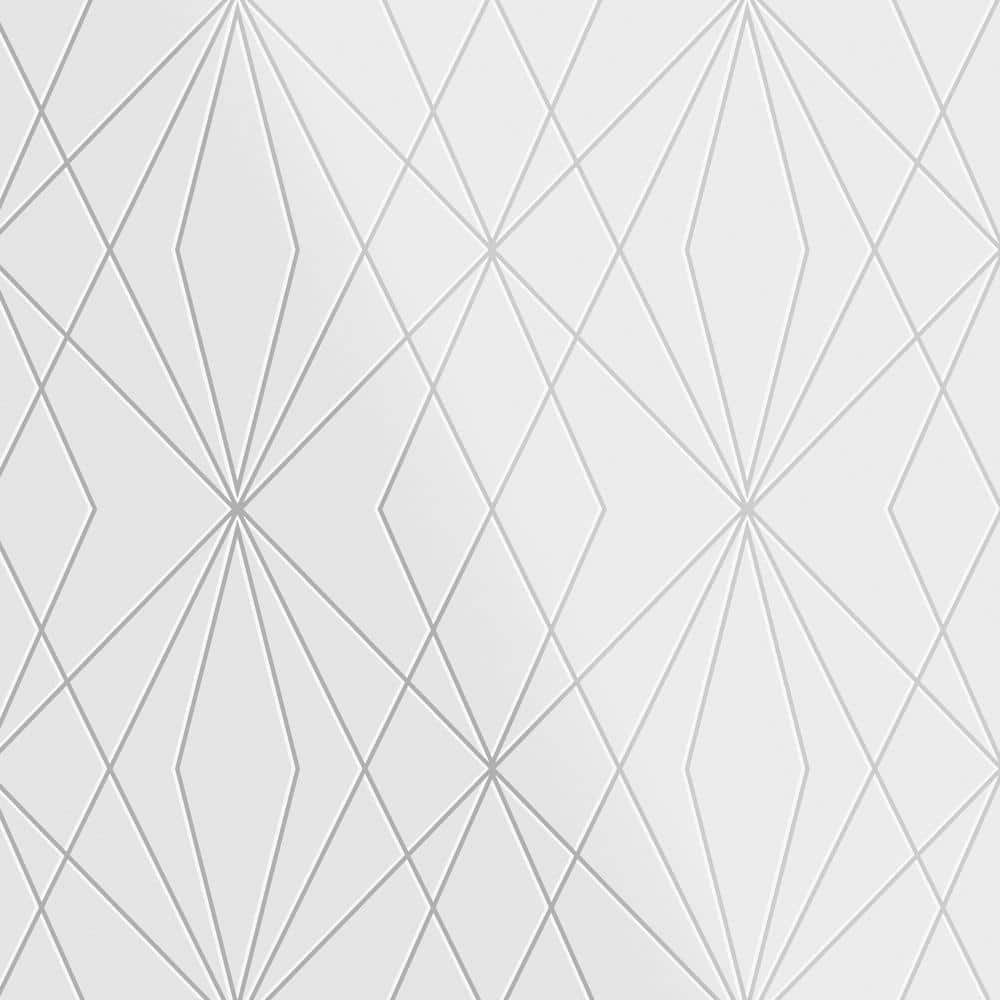 Laser White and Silver Wallpaper