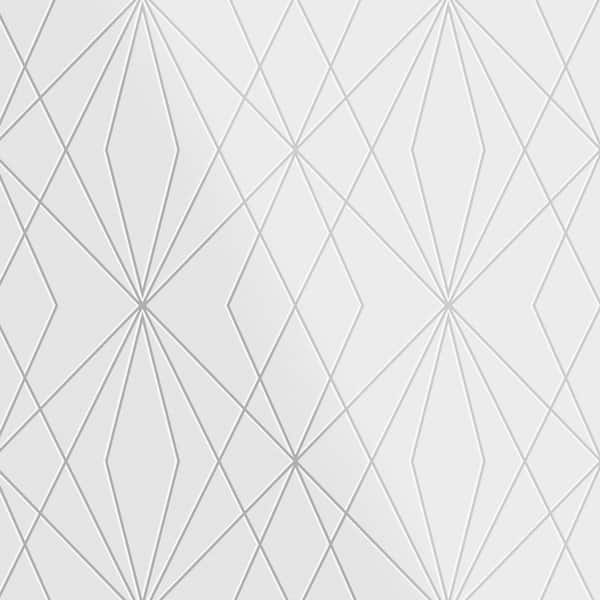 Unbranded Laser White and Silver Wallpaper
