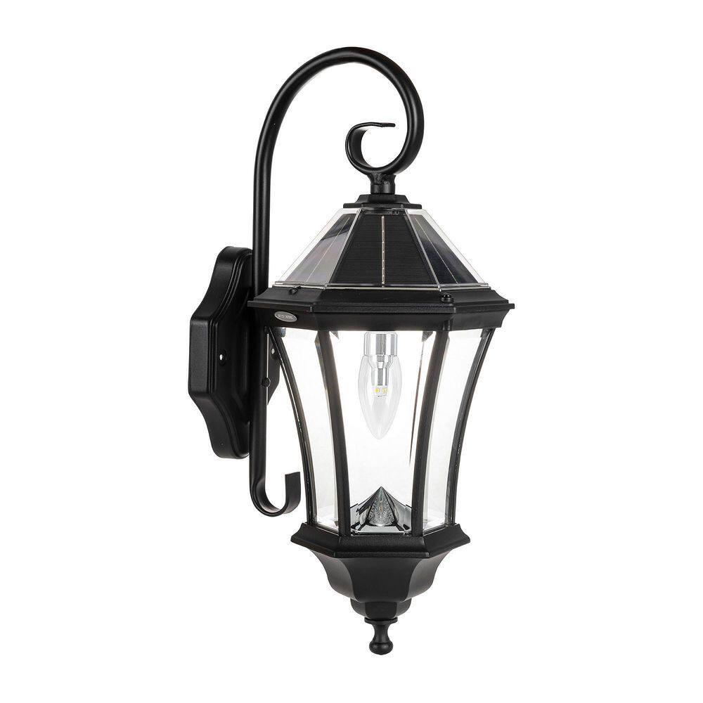 Victorian 1-Light Black Outdoor Rust Resistant Solar Wall Sconce Lantern with Morph Technology and Warm White LED Bulb price history on PriceWatchPro