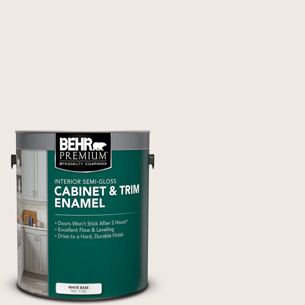 Behr Premium 1 Gal Bwc 06 Solid Opal Semi Gloss Enamel Interior Cabinet And Trim Paint 712001 The Home Depot