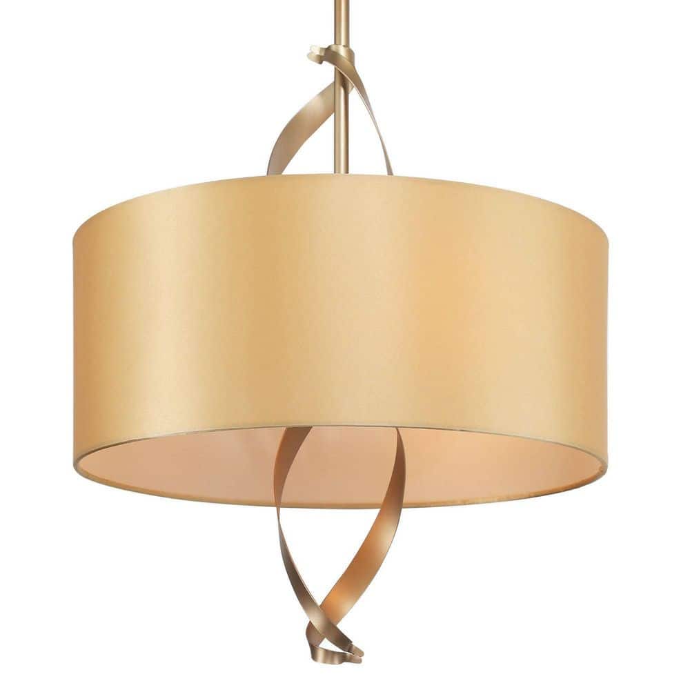 3-Light Gold Drum Chandelier with Fabric Shade price history on PriceWatchPro