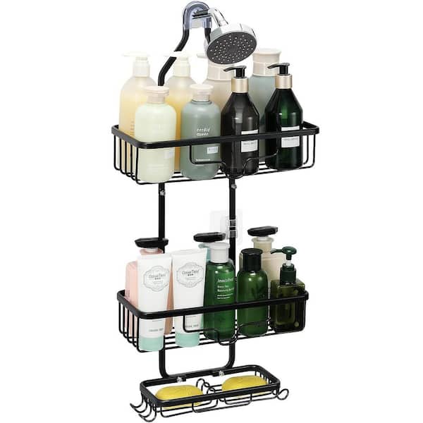 Oumilen Bathroom Hanging Shower Caddy, Shower Organizer Shelves with 4-Hooks,  Silver PSHKS157 - The Home Depot