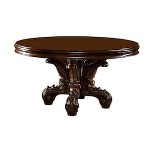 Versailles Cherry Wood 60 in. Pedestal Dining Table Seats 6