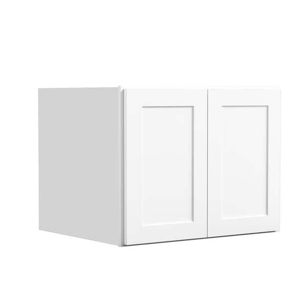 Hausvita 30 in. W. x 24 in. D x 24 in. H in Shaker White Plywood Ready to Assemble Kitchen Wall Cabinets with 2 Doors