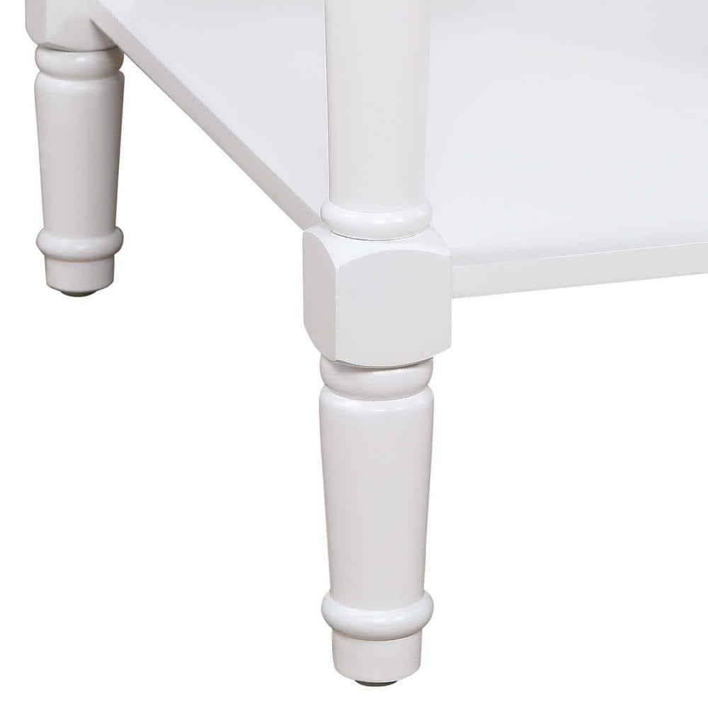 Driftwood and White Country End Table with Built-In Charging Station