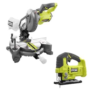 ONE+ 18V Cordless 2-Tool Combo Kit with 7-1/4 in. Compound Miter Saw and Jig Saw (Tools Only)